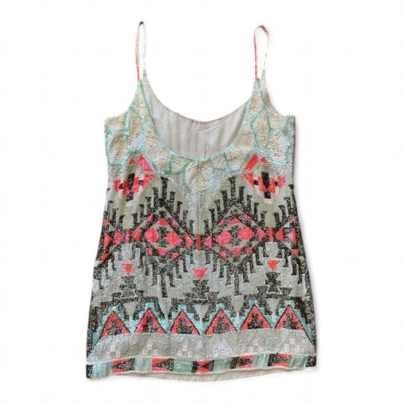 All Saints Spitalfields Aztec Dress US Size 10 UK Size 14  Dust/Coral - Picture 4 of 8